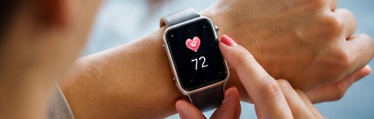 A person wearing a smartwatch